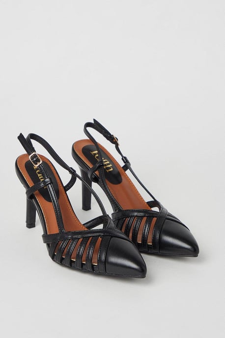 Faith: Connie Lattice Front High Stiletto Slingback Court Shoes