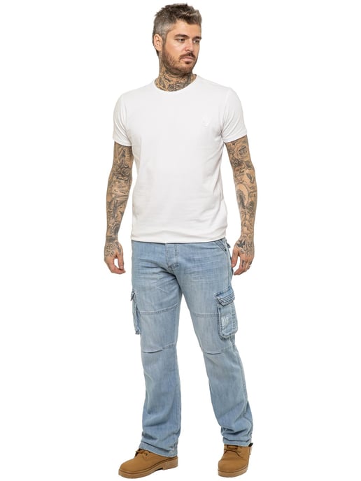 Enzo | heren Cargo Combat Jeans - Lichtblauw - Image 6