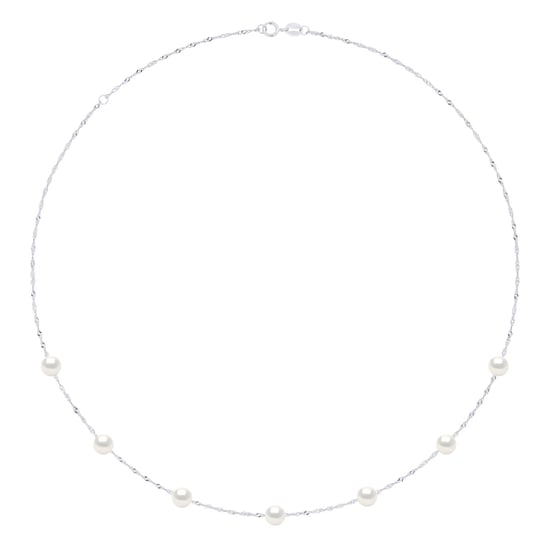 Necklace Pearls - 7 Real Cultured Freshwater Pearls Round 6-7 mm