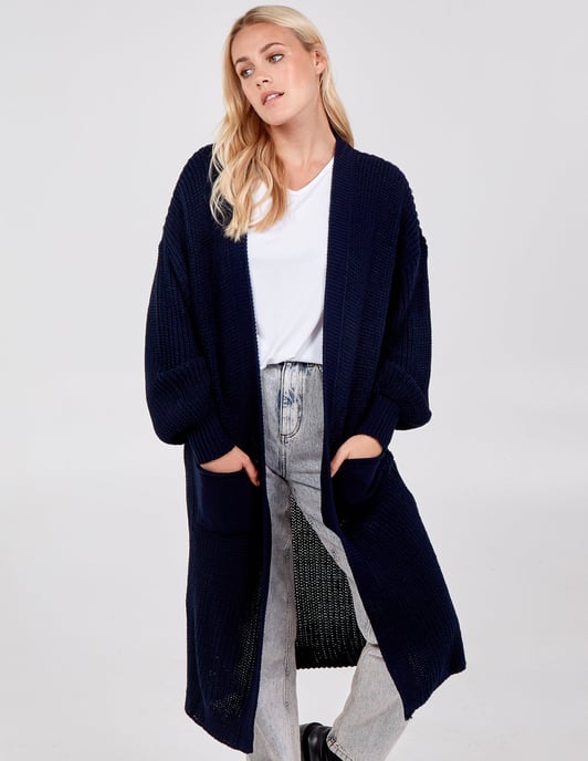 Longline Double Pocket gebreide vest - Image 1