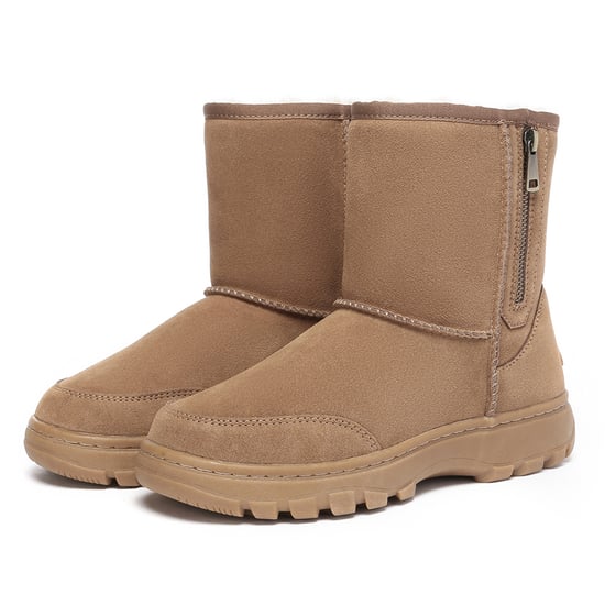 EVER AU Women Starling Zipper Short Boots - Chestnut