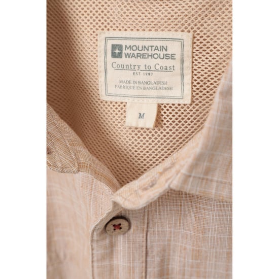 Mountain Warehouse Heren Kokosnoot Slub Overhemd met Korte Mouwen (Geel) - Image 3