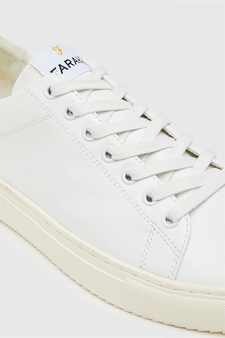 White 'Damon' Casual Lace Up Trainers