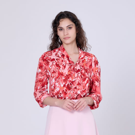 Ascot-tie blouse en abstracte print - Image 2