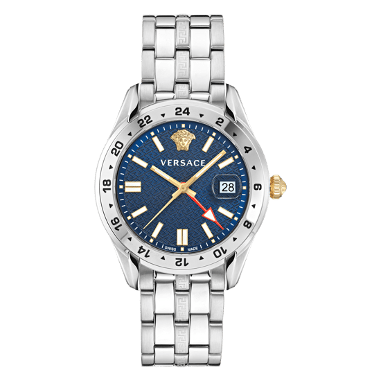 Versace Greca Time Gmt Heren Horloge Zilverkleurig VE7C00523 - Image 1