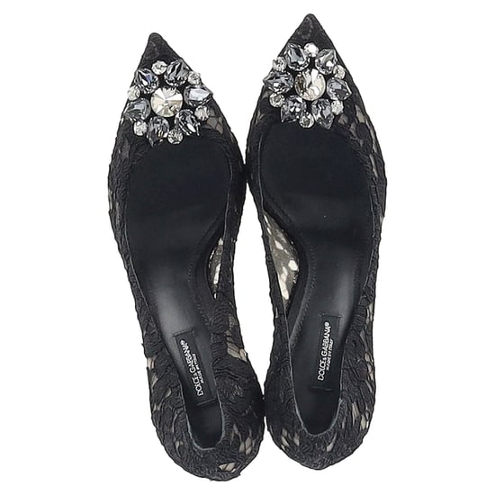Dolce & Gabbana Lace Rainbow Pumps with Brooch in Black Rayon - Image 2