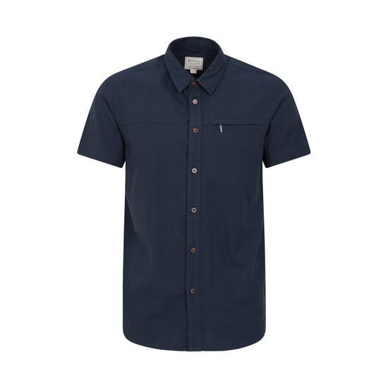 Mountain Warehouse Heren Kokosnoot Slub Overhemd met Korte Mouwen (Marine) - Image 1