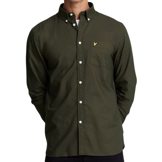 Lyle & Scott donkergroen gevlekt overhemd met lange mouwen - Image 1