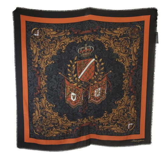 Dolce & Gabbana Multicolor Print Wrap Shawl Cashmere Scarf