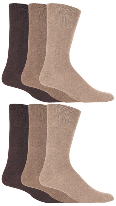 Gentle Grip - Heren 6 paar diabetische sokken - Bruin - Image 1