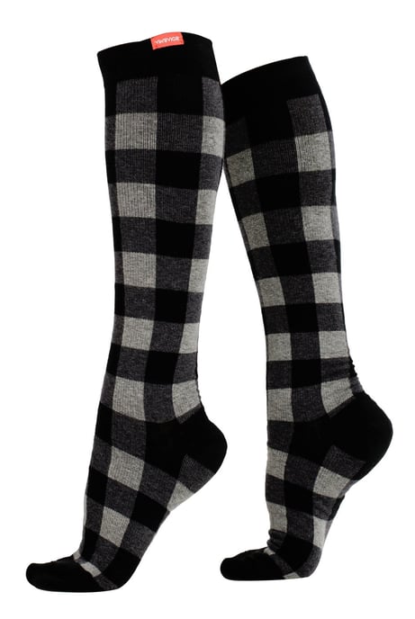 Brede katoenen 20-30 mmhg gegradueerde compressiesokken - Heathered Gray - Image 1