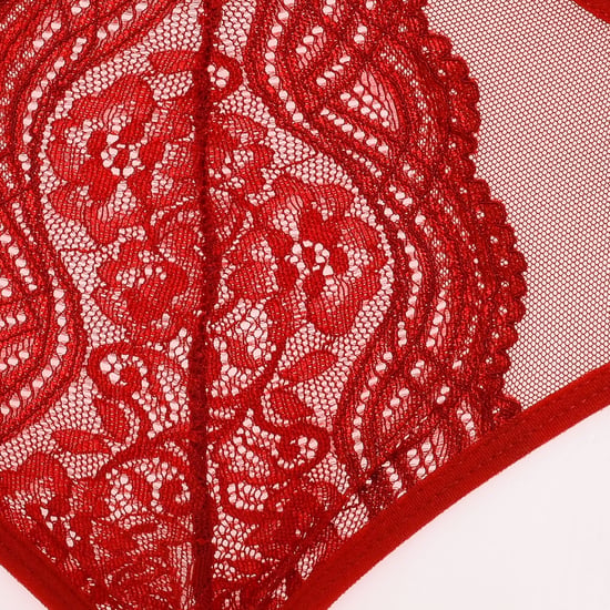 Lace culotte panties with waist strap 21681 woman