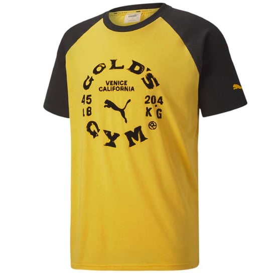 Puma x Gold's Gym Raglan Mens Yellow/Black T-Shirt
