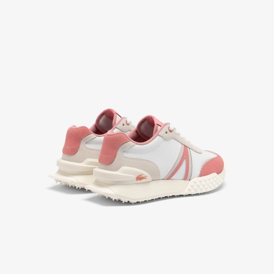 Women's Lacoste L-Spin Deluxe Trainers in White pink - Image 3