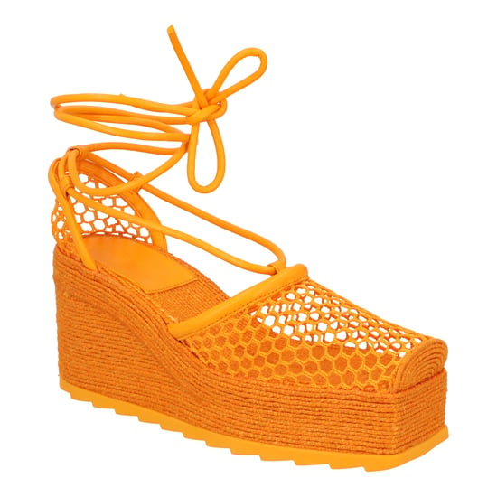 Bottega Veneta Orange Stretch 90 Wedge Espadrilles - Image 1