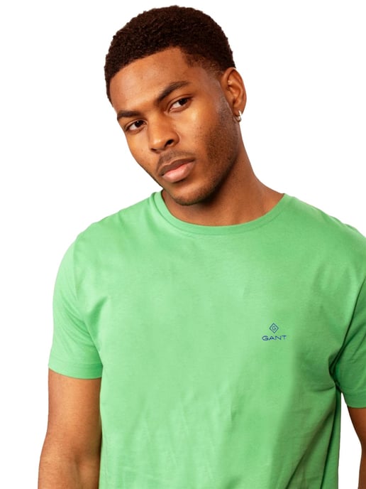 Gant | Mens Crew Neck T-Shirt Contrast Logo - Green
