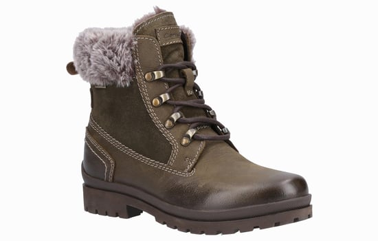 Cotswold Evenlode Leren Dames Khaki Winter Enkellaarzen - Image 2