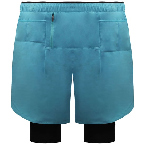 New Balance Q Speed 5inch Heren Blauw 2in1 Shorts - Image 1