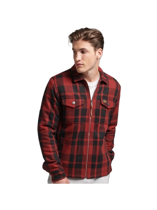 Superdry herenoverhemd met ruitpatroon en ritssluiting - Image 1