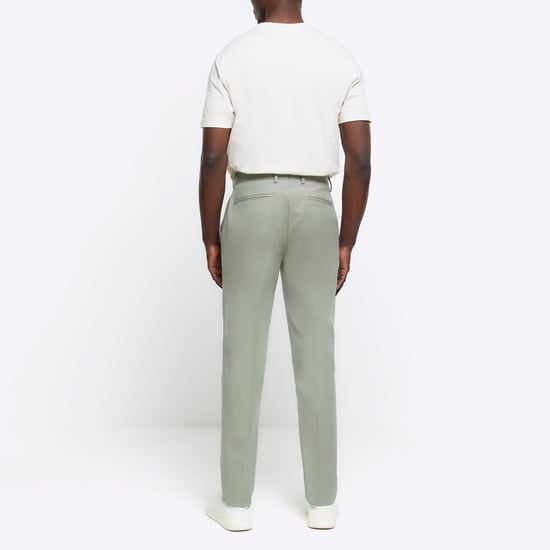 River Island Mens Chino Trousers Green Slim Fit Smart