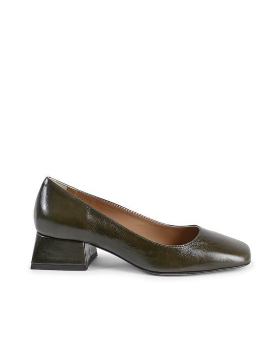 V Italia ballerina met hak voor dames Sofia Naplack Verde Bottiglia - Image 1