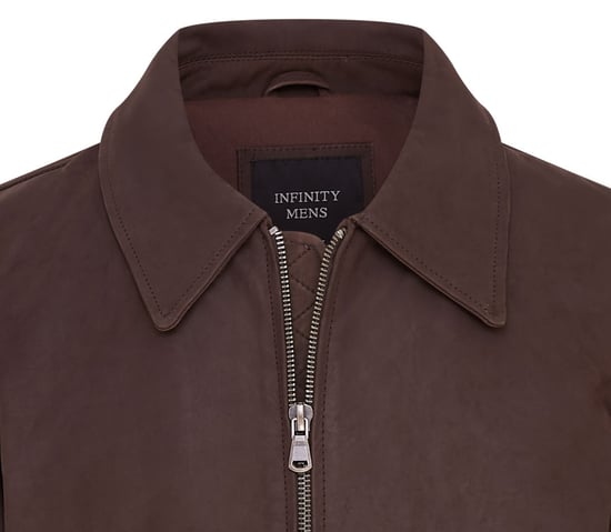 Mens Brown A2 Cowhide Leather Bomber Jacket-Eura