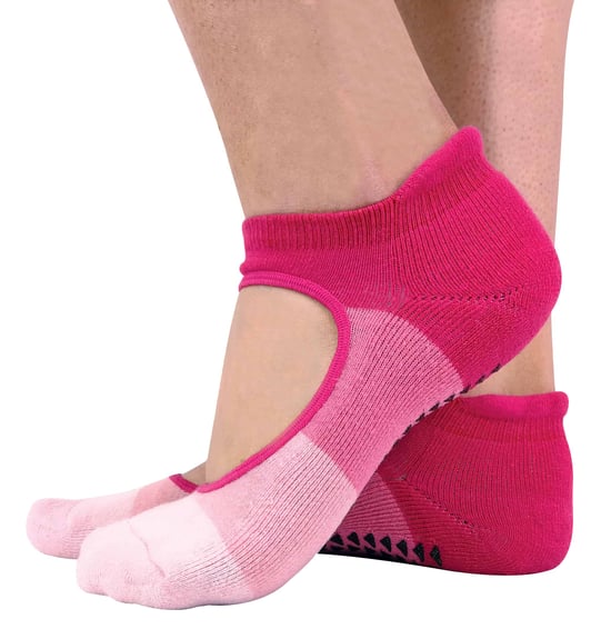 2 paar antislip onzichtbare yogasokken voor dames - Roze - Image 2