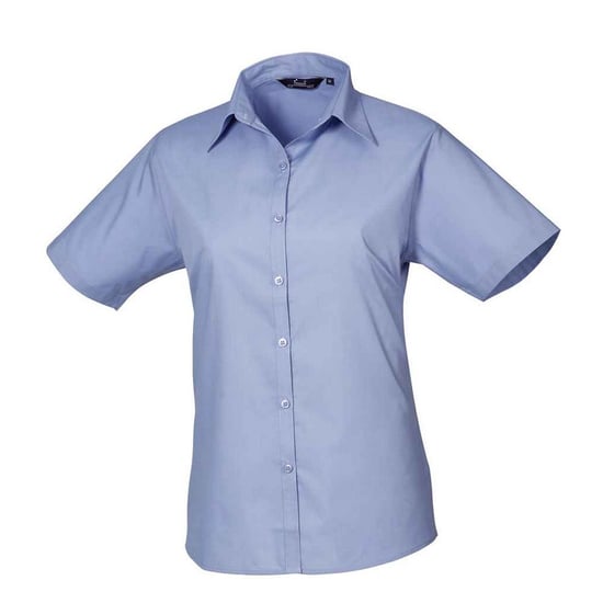 Premier Dames/Dames Popeline Blouse met Korte Mouwen (Middenblauw) - Image 1