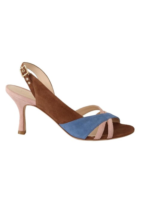GIA COUTURE Women's Multicolor Suede Leather Slingback Heels Sandals Shoes