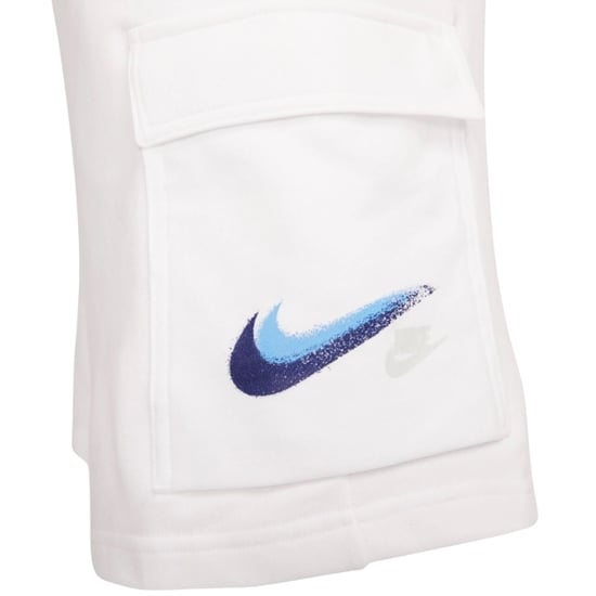 Nike Blue Swoosh Pockets White Shorts