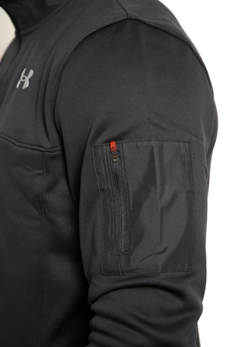 Under Armour fleece trainingstop met kwartrits voor heren in zwart - Image 4