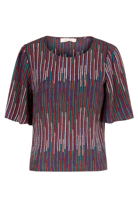 Whisper Printed Top in Red and Green