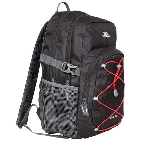 Trespass Albus 30 Litre Casual Rucksack/Backpack (Black/Red)