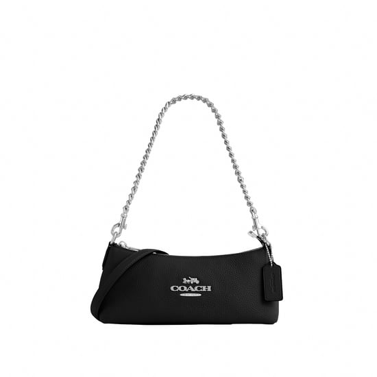 Pebbled Leather Charlotte Shoulder Bag with Chain Strap