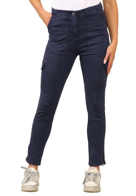 MYT Dames Cargo Chino Enkel Grazer Broek in Navy - Image 1