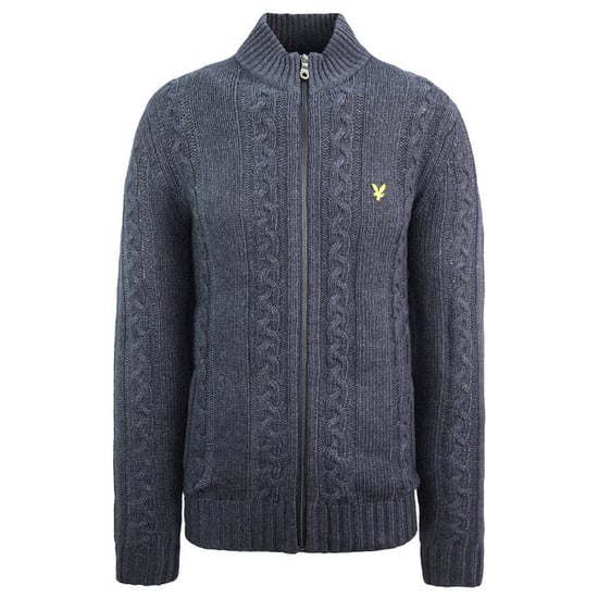 Lyle & Scott Kabelgebreide Heren Navy Trui - Image 1