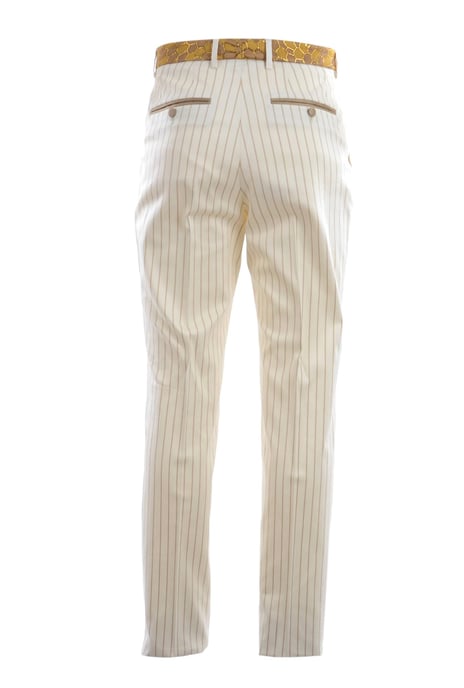 Dolce & Gabbana Men Gold Lapel & Pockets Striped Suit - Image 5