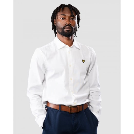 Lyle & Scott slim-fit popeline overhemd met lange mouwen in wit - Image 6