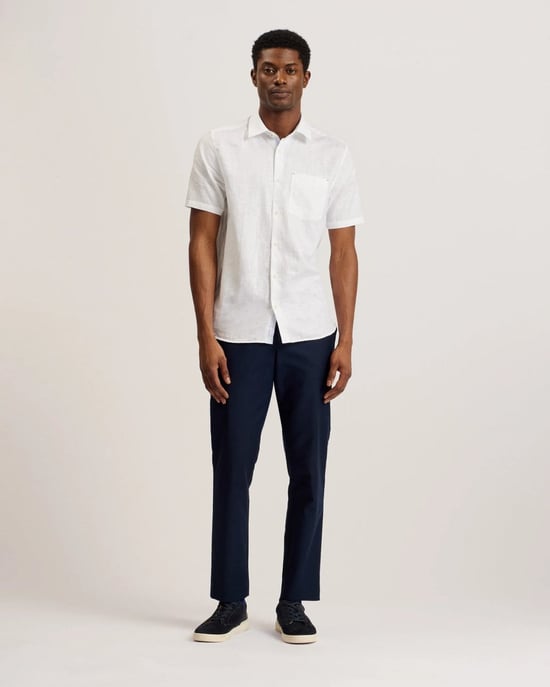 Ted Baker Palomas Heren Korte Mouwen Linnen Shirt - Image 2
