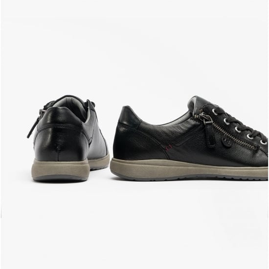 CAREN 12 Dames Leren Sneakers Zwart - Image 3