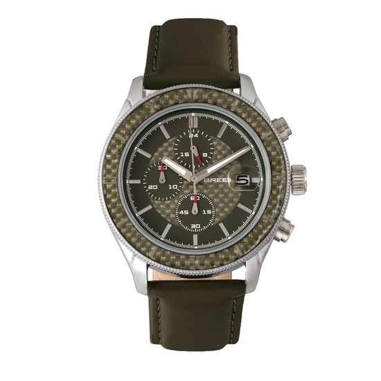 Breed Maverick Chronograph Leather-Band Watch w/Date