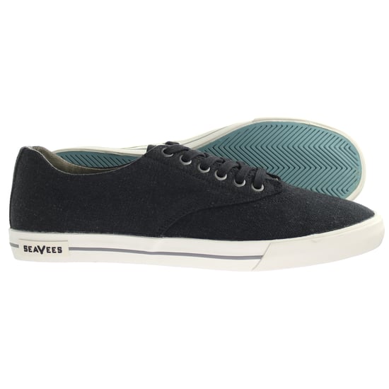 Seavees Hermosa Plimsoll Standard Black Linen Black Mens Plimsoll