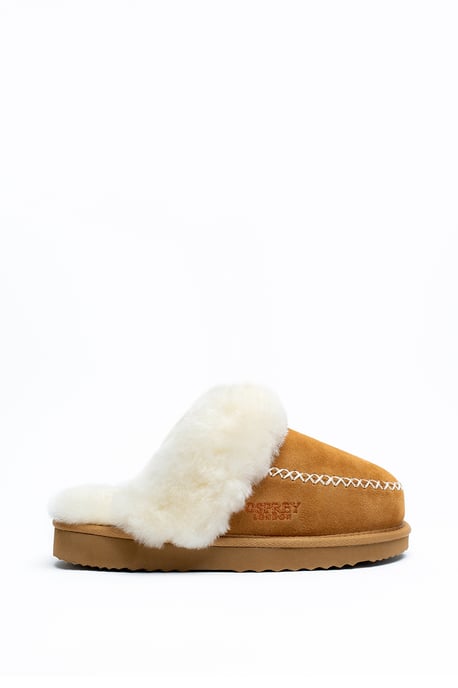 Osprey London Dames 'The Celeste' Kastanje Suède Pantoffel - Image 1