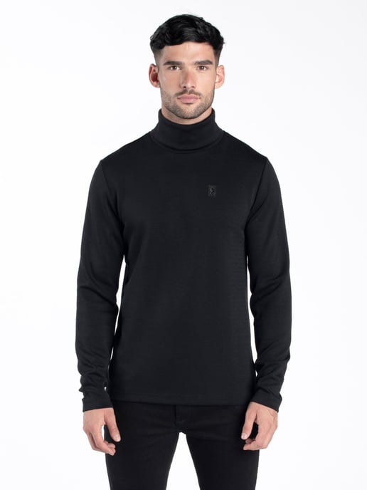 Luke 1977 Men's Action Man Roll Neck Sweat in Black