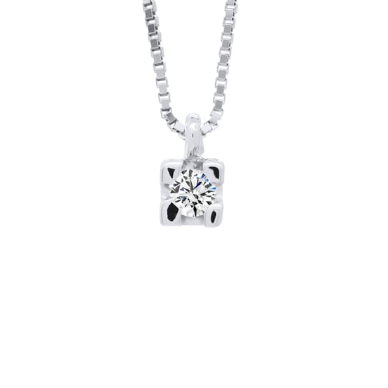DIADEMA - Necklace with Diamonds - White Gold Venetian Chain