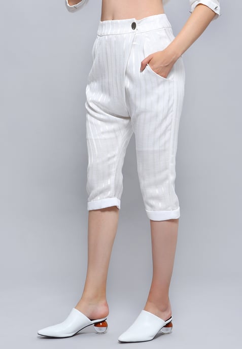 Satijnen trim Capri op maat gemaakte broek - Image 5