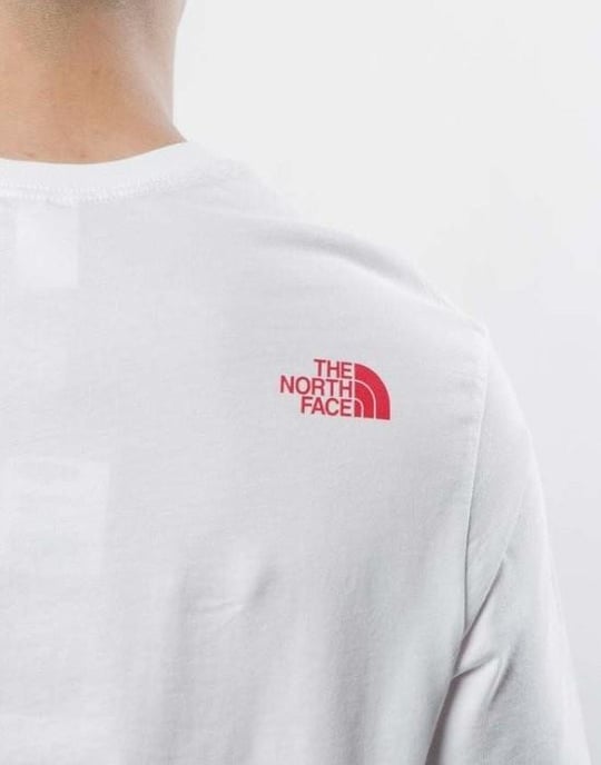 The North Face Heren Fine Short Sleeve T Shirt Wit/Rood - Image 6