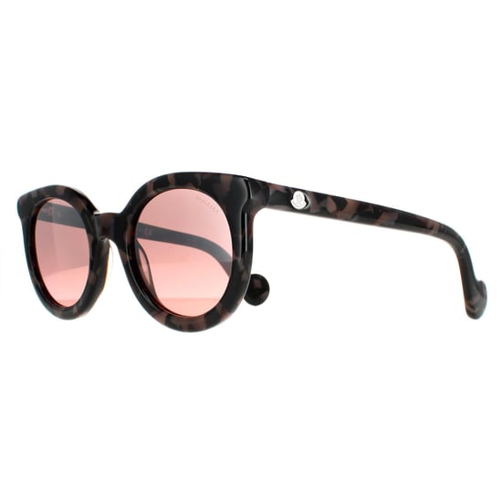 Moncler Round Womens Coloured Havana Bordeaux Mirror ML0015