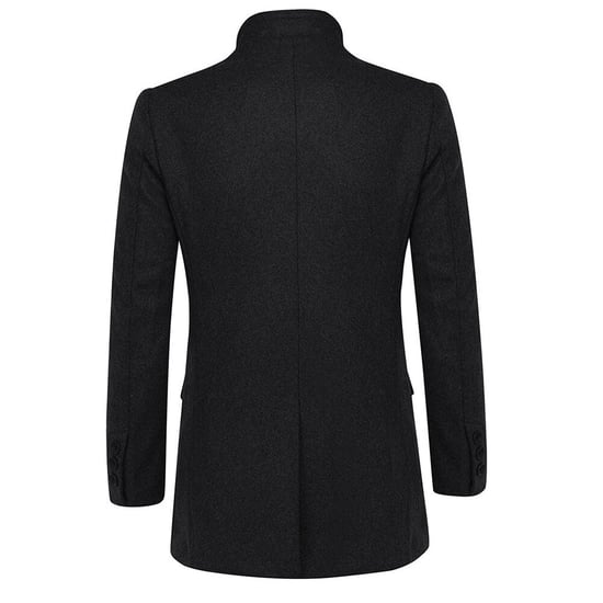 Allthemen Men's Wool Coat Winter Business Slim fit Lapel Coat Black