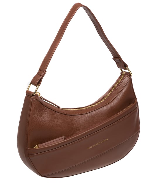 'Emma' Dark Tan Nappa Leather Grab Bag